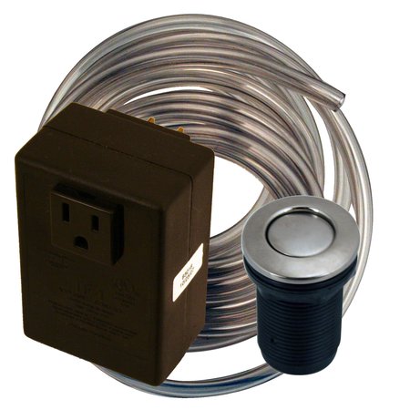 WESTBRASS Disposal Air Switch and Single Outlet Control Box in Satin Nickel ASB-07